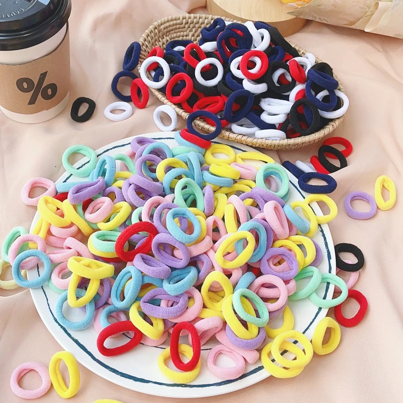 50/100Pcs Hairbands Girls Candy Color Elastic Rubber Band Hair Bands Child Baby Headband Scrunchie Kids Hair Accessories Viralgem Store