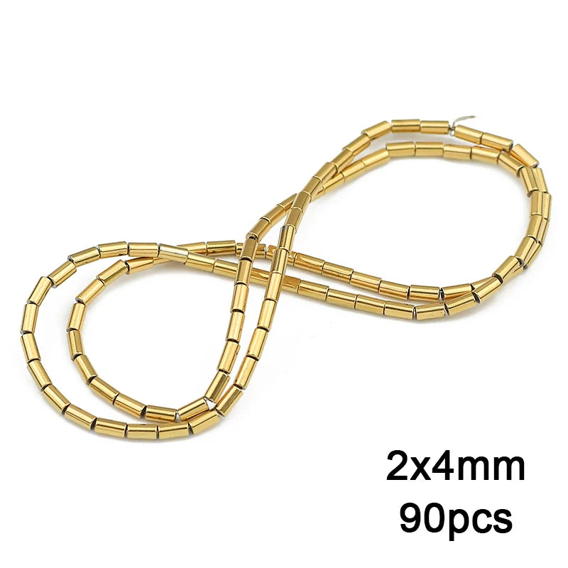 3A+ Retention Color Various Shapes Star Heart Hematite Natural Stone Plated Loose Gold Beads For Jewelry Making Diy Bracelets