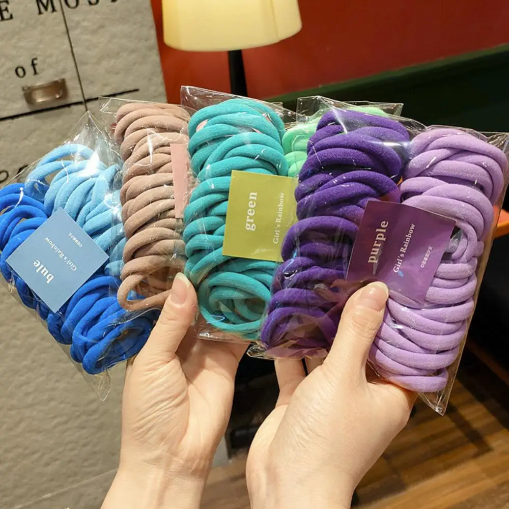 10Pcs Gradient Elastic Rubber Bands Baby Seamless Candy Colored Children Scrunchie Girls Braided Hair Rings Hair Accessories