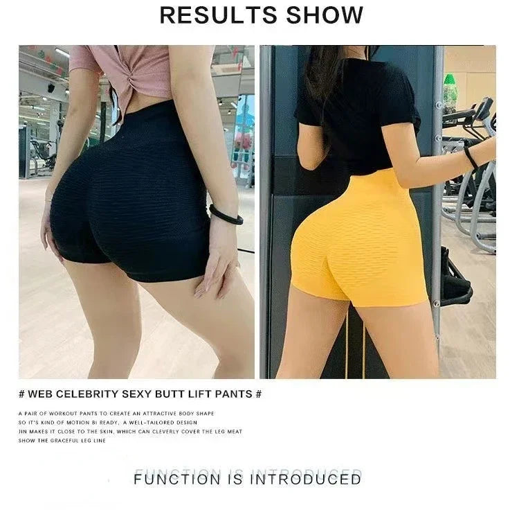 Women Sexy Butt Lift Shorts Seamless Fitness Shorts Slim High Waist Gym Workout Running Elastic Fashion Yoga Three Point Pants