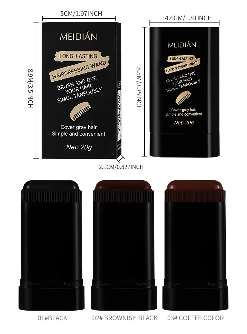 2-in-1 Hair Color Brush & Comb - Instant Gray Coverage, On-The-Go Root Touch Up, Washable Temporary Black Dye for Men/Women Viralgem Store