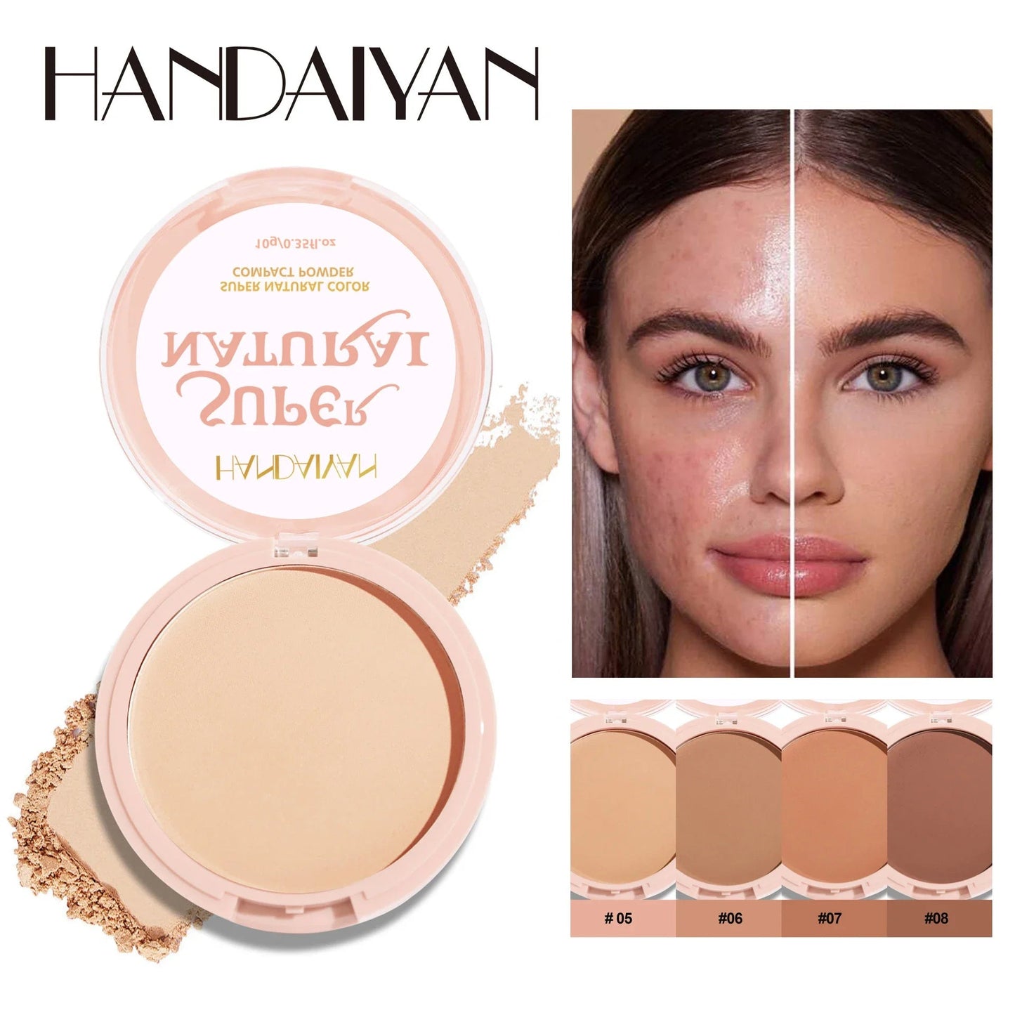 8 Color Matte Face Pressed Powder 24 Hours Oil Control Natural Setting Powder Foundation Full Coverage Waterproof Lasting Makeup Viralgem Store