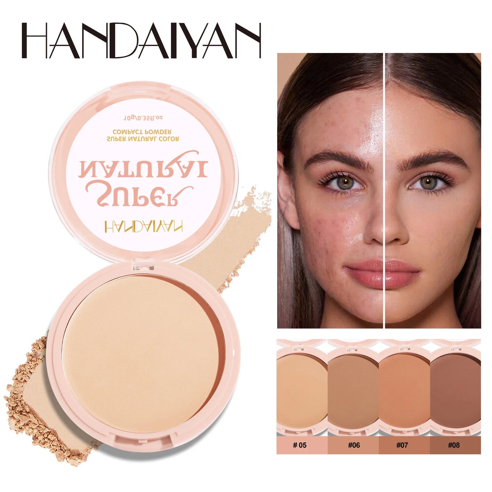 8 Color Matte Face Pressed Powder 24 Hours Oil Control Natural Setting Powder Foundation Full Coverage Waterproof Lasting Makeup Viralgem Store