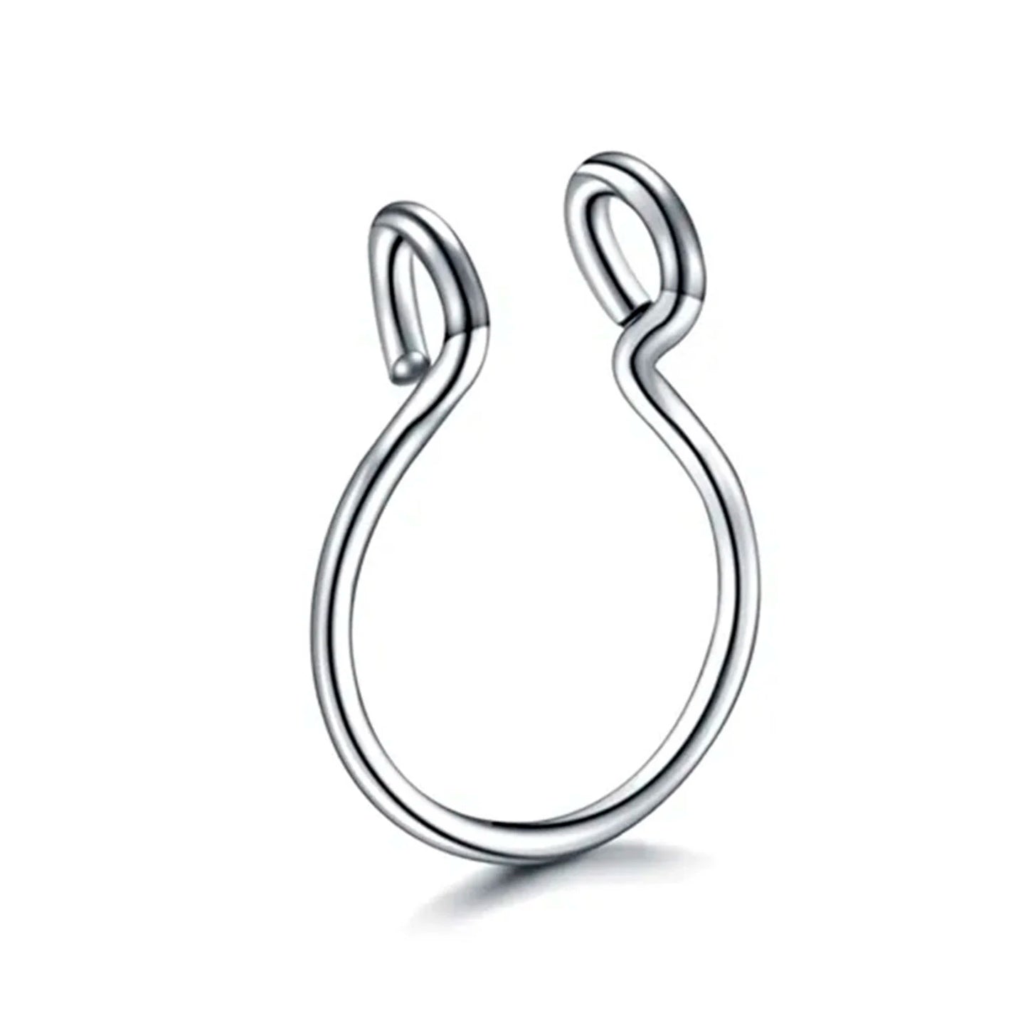 1Pc/5pcs Set Horseshoe Fake Nose Ring false,U Shaped Nath false Septum Rings,316L Stainless Steel Fake Nose Piercing,Non Pircing