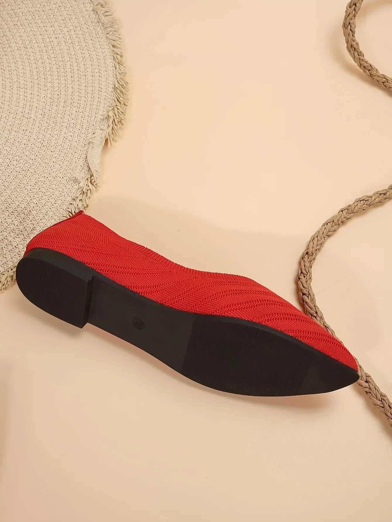 Women's Pointed Toe Flat Shoes Solid Color Knitted Slip on Shoes Casual Breathable Ballet Flats Women Flat Shoes Loafers Women Viralgem Store