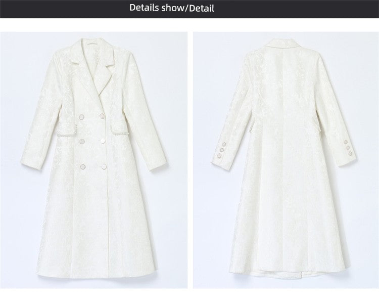 2024 Fashion Minimalist Generous Elegant Elegance Double Breasted Mid Length Long Length Trench Coat