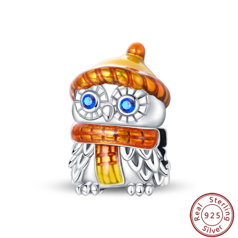 100% 925 Silver Parrot Hummingbird Owl Birds Fashion Design Charms Beads 3mm DIY Fine Jewelry Gifts Making Viralgem Store