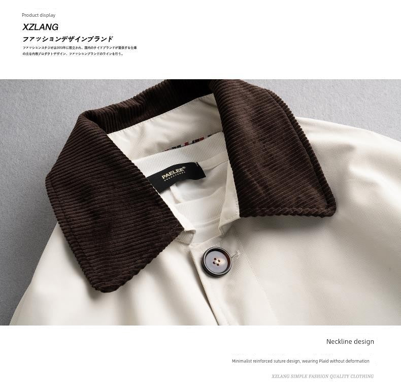 2024 Spring & Fall New Arrival K-style Loose Lapels Men's Mid-Length Trench Coat Japanese-Style Retro Casual Korean Coat Men Viralgem Store