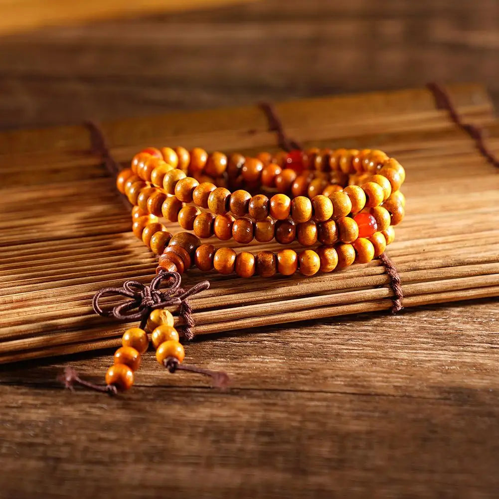 6mm Natural Sandalwood Buddhist Beads Bracelets 108 Men Meditation Wood Buddha layer Bracelet Bangles Prayer Beads Women Be I6Y0