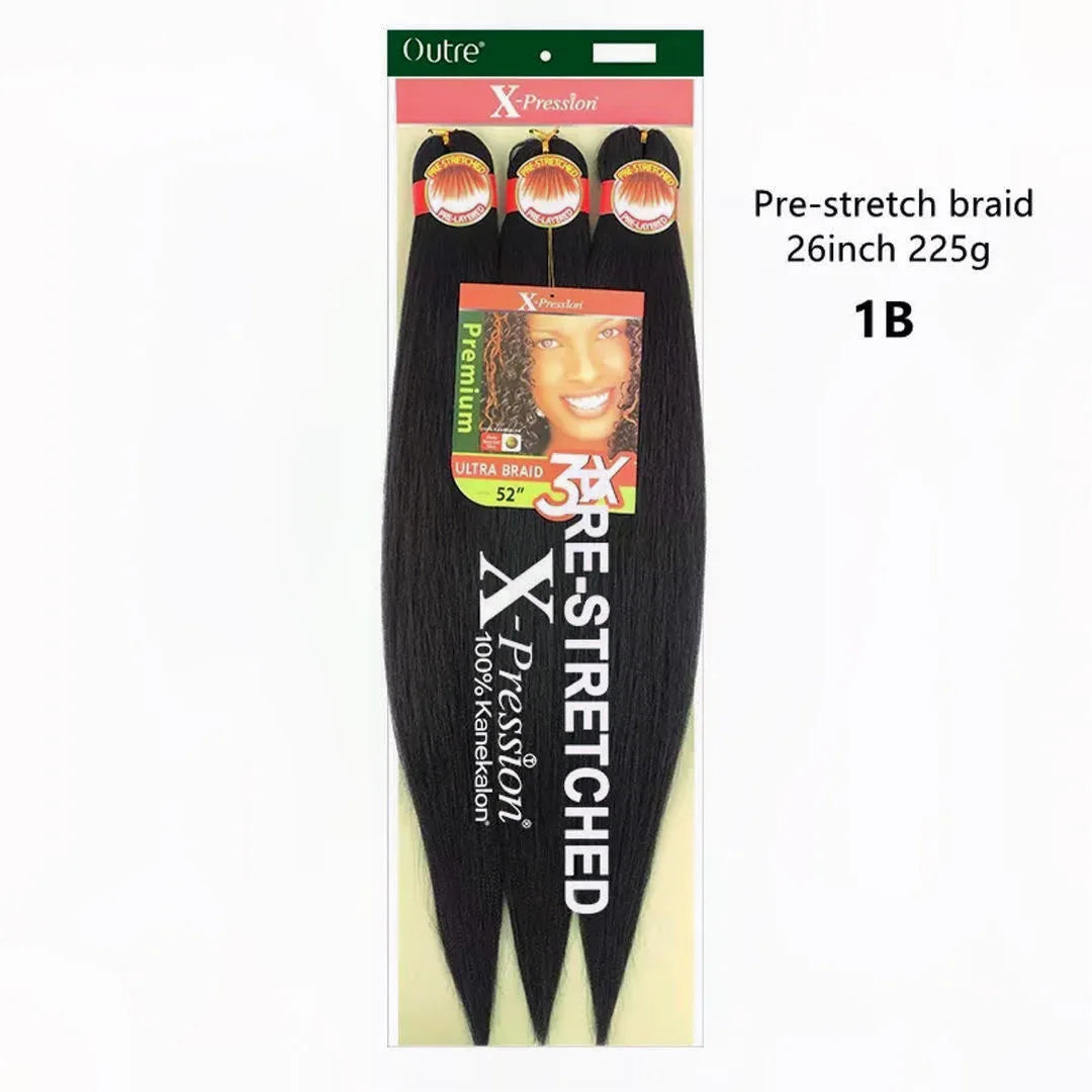 Synthetic Xpression prestretched braiding hair - 3x xpression kanekalon flame retardant smooth yaki braid - 3x x-pression Viralgem Store