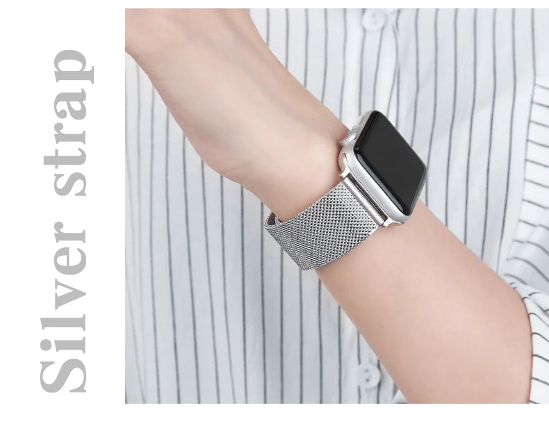 Sports Metal Strap for Apple Watch 8 7 6 5 4 SE 3 2 1 Fashion Stainless Steel Watchband for Apple Watch Band 44mm 42mm 40mm 38mm