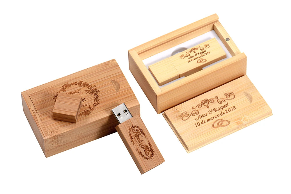 Wooden USB 3.0 Flash Drive 128GB High Speed Pen Drive 64GB Free Custom Logo Memory Stick Photography Wedding Gifts Pendrive 32GB