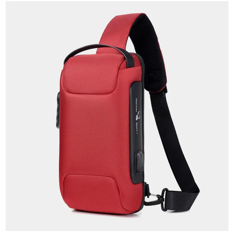 2023 Men's Chest Bag Waterproof Crossbody Bag Multifunction Anti-theft Travel Bags Shoulder Bag Male USB Charging Pouch for Man Viralgem Store