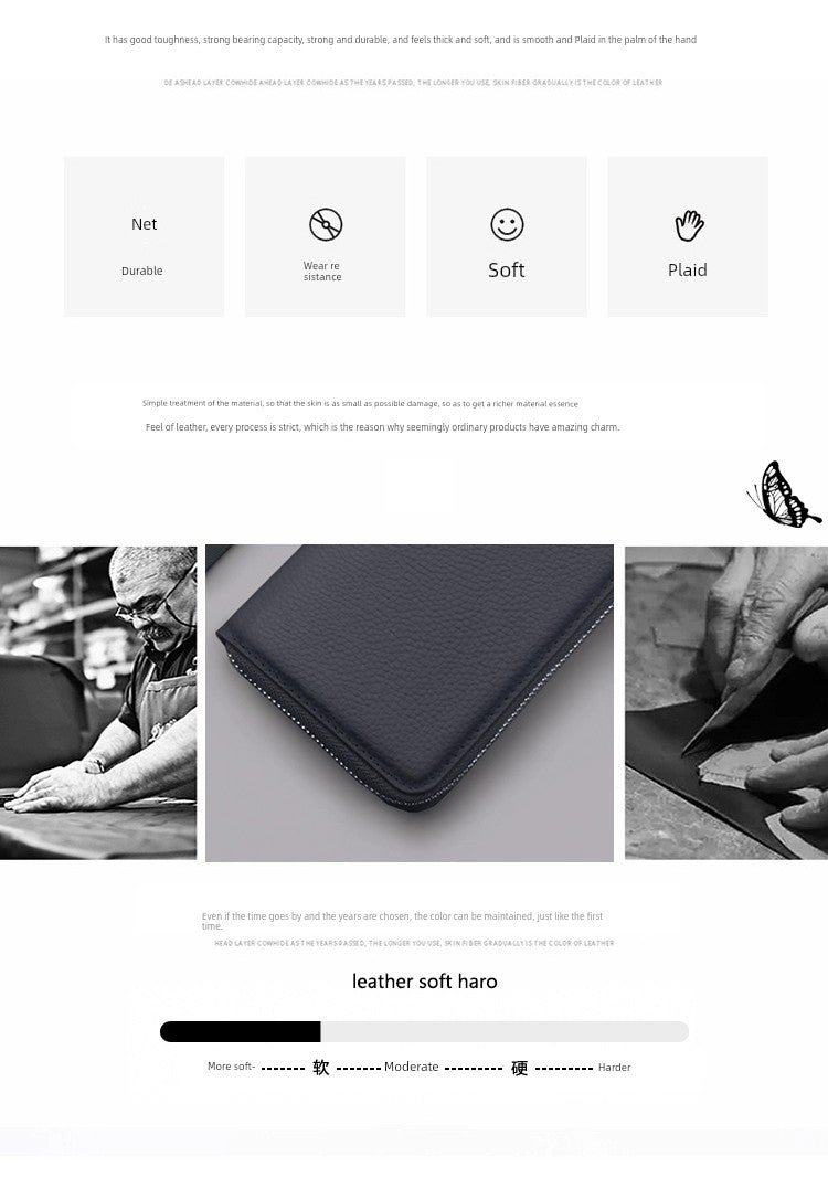 Trendy Long Business Men's Casual Zipper Handbag