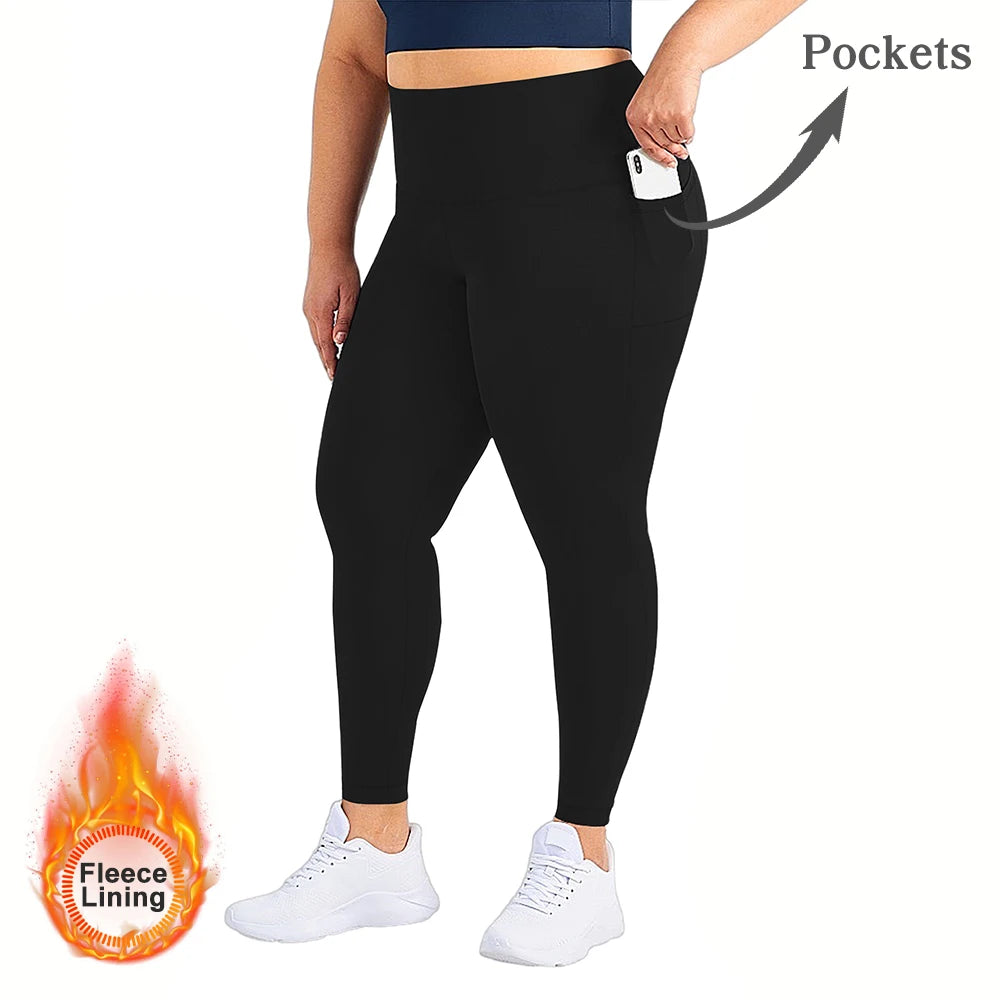 Women Winter Plus Velvet Leggings Seamless Push Up Plus Size High Waist Fleece Warm Fitness Yoga Pants Slim Legging Sportswear