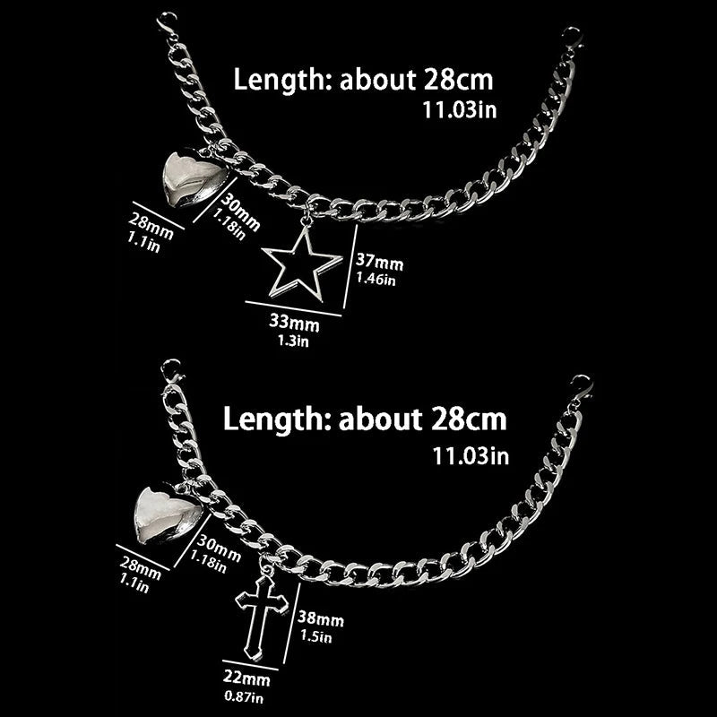 1pc Big Star Charms Chunky Chains Martin Boots Canvas Shoes Buckles Decoration Y2k Hearts Shoes Accessories Harajuku Jewelry Viralgem Store