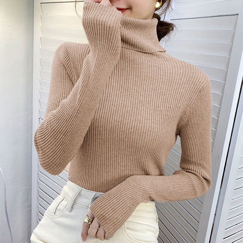 Women Turtleneck Sweater Knitted Soft Pullovers Cashmere Jumpers Basic Soft Sweaters For Women 2024 Autumn Winter