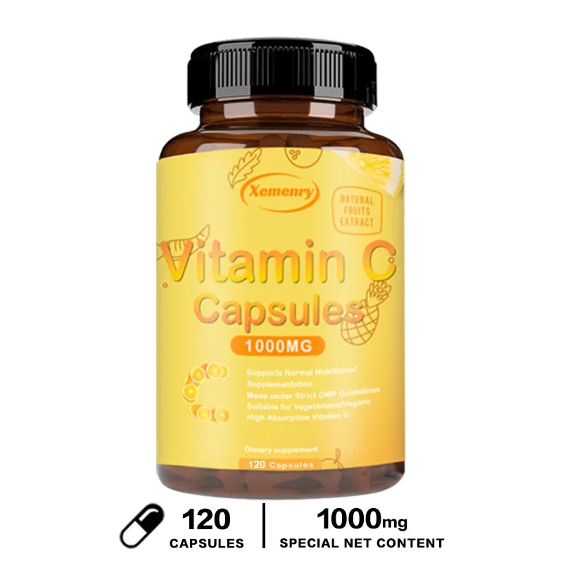 Vitamin C Capsules 1000mg - Immune System and Collagen Booster, Skin Health, AntioxidantSupplements