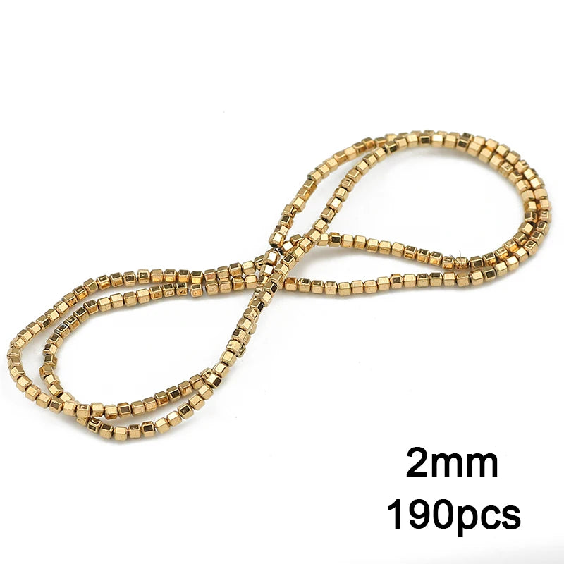 3A+ Retention Color Various Shapes Star Heart Hematite Natural Stone Plated Loose Gold Beads For Jewelry Making Diy Bracelets