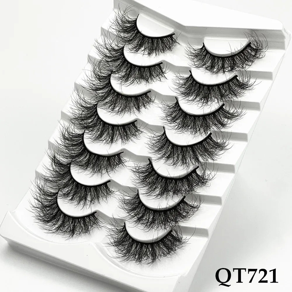 5/7/8 pairs 3D mink Lashes ,soft fluffy natural false eyelashes，individual eyelash extension, makeup tools lashes wholesale