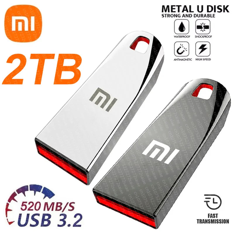 Xiaomi 2TB Metal Flash Drives USB3.2 Super High Speed Transfer PenDrive 1TB Portable Usb Drive Waterproof Memoria Usb Flash Disk