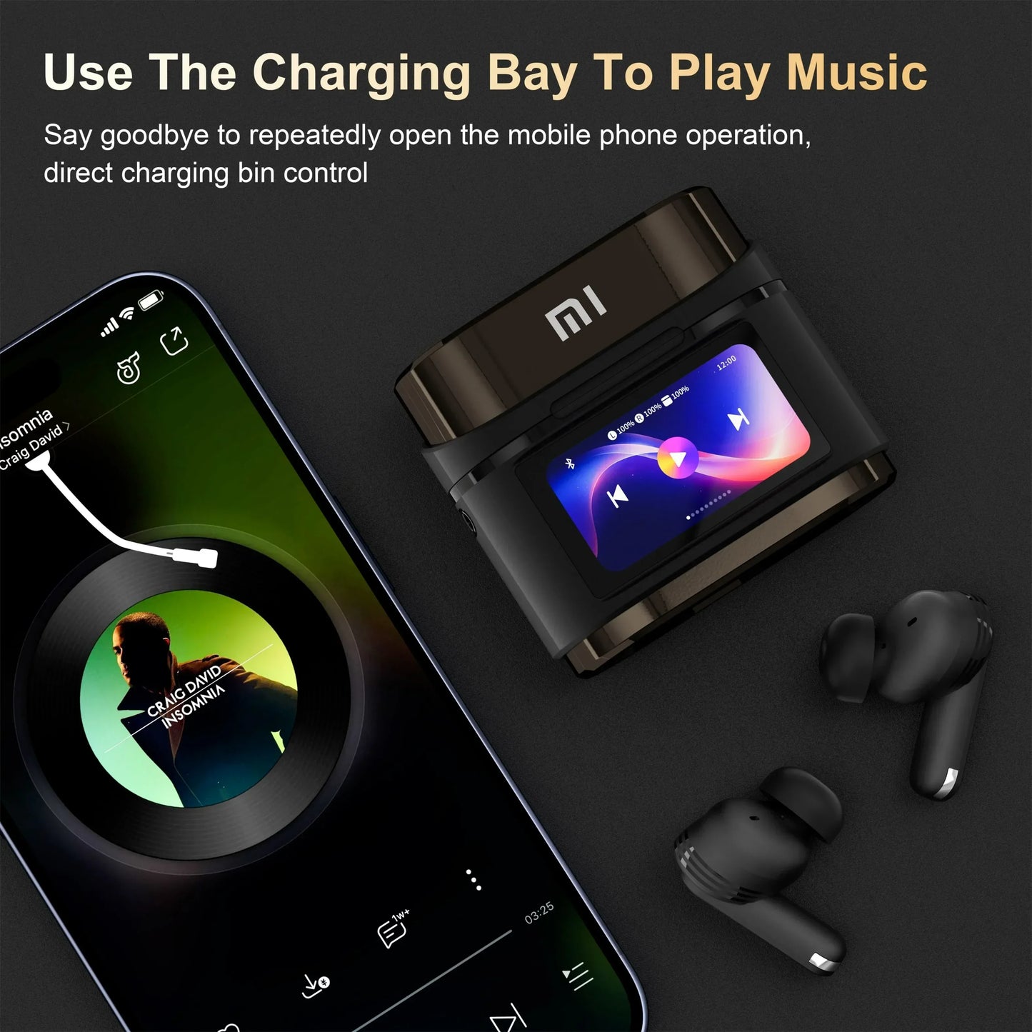 Xiaomi BD2 Wireless Bluetooth Earphones ANC Noise Reduction ENC Digital Display Screen, Earphones with Different Sound Quality