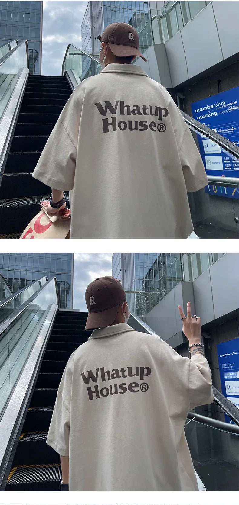 Trendy Polo Shirt Loose Fit Casual Men's Lapel Top Hk Style Hip Hop Short Sleeve T-shirt Fashion Outerwear