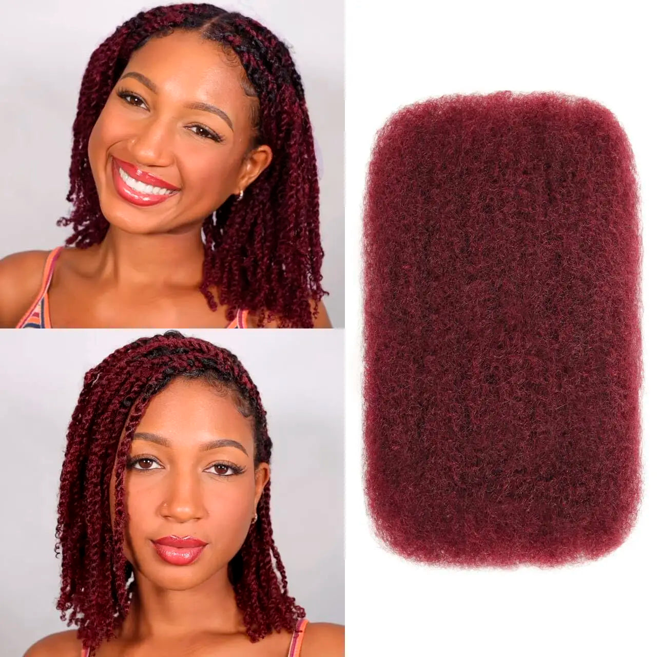 Afro Kinkys Bulk Synthetic Hair for Dreadlock Extensions Loc Repair Braiding Twist Tight Afro Kinky Synthetic Hair for Locs