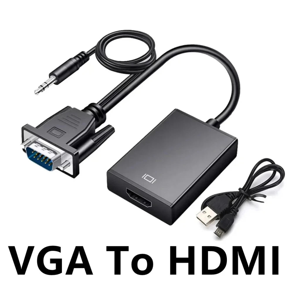 VGA to HDMI Converter Adapter 1080P VGA Male to HDMI Female Adapter Cable With 3.5mm Audio Output  for PC Laptop HDTV Projector Viralgem Store