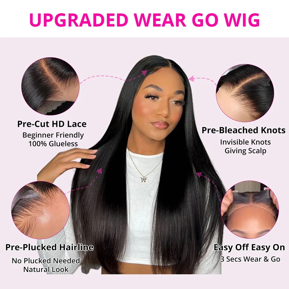 Tuneful 13x6 Lace Frontal Human Hair Wigs Straight 30 Inch Pre Plucked HD Lace Front Human Hair Wigs Glueless Wigs Ready To Wear Viralgem Store
