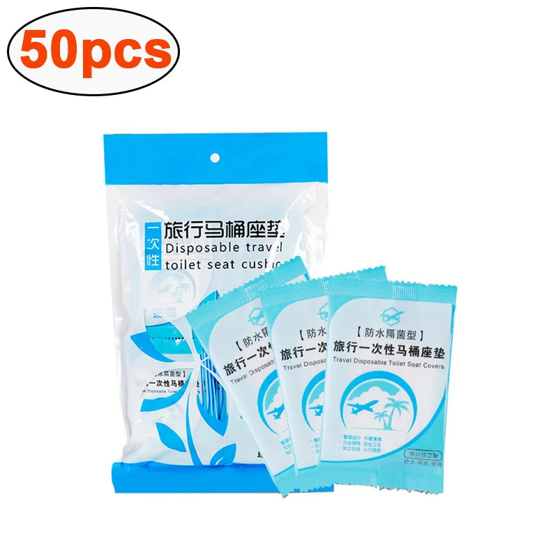 100/30pcs Portable Disposable Toilet Seat Cover Mat Waterproof Safety Toilet Seat Pad for Travel/Camping Bathroom Accessiories Viralgem Store