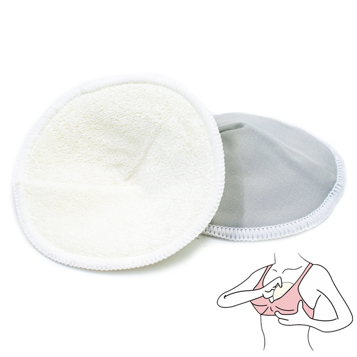 2pcs Organic Bamboo Viscose Nursing Breast Pads Washable Breastfeeding Pads Reusable Breast Pads for Breastfeeding Nursing Pads