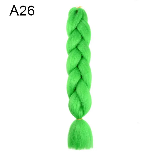 24Inch Synthetic Yaki Braids Hair Ombre Braiding Hair Jumbo Braid DIY Green Hair Extension for Women