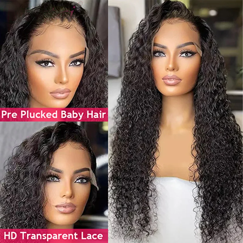 13x4 Kinky Curly Lace Front Human Hair Wigs For Women 100% Brazilian HD Deep Wave Frontal Wig Water Curly Human Hair Wig Sale Viralgem Store