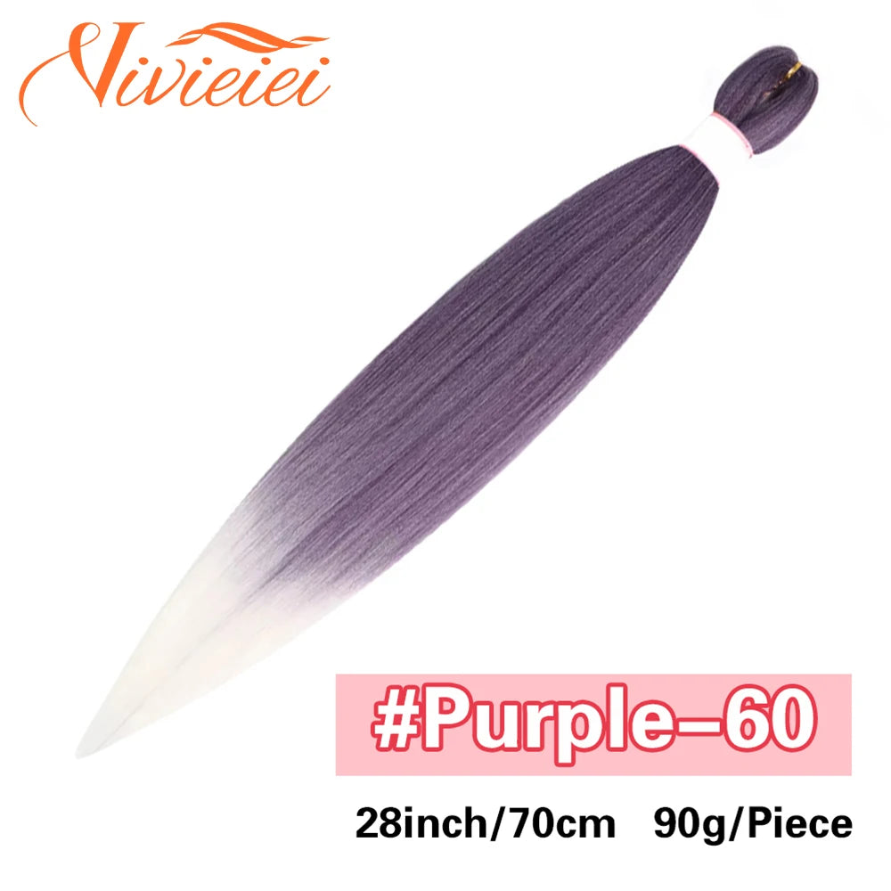 Synthetic Jumbo Braids Hair Extensions 28 Inch Braiding Hair Pre Stretched Orange Green White Blue Red Pink Purple Braids Viralgem Store