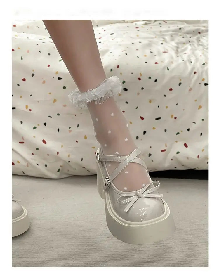 Women's Spring Round Toe Pumps Chunky Heel Mary Janes Shoes Platform Shoes for Women Dress Students Women's Lolita Heeled Shoes Viralgem Store