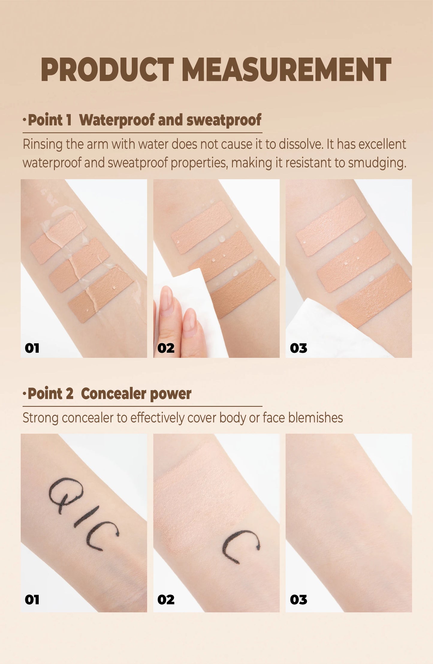 Waterproof Full Coverage Concealer for Tattoos, Scars - Natural Finish Foundation for All Skin Tones & Types