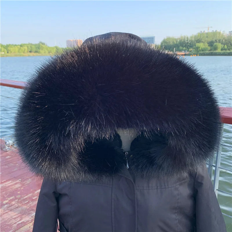 Women Faux Fox Fur Collar Shawl Furry Fur Collar For Winter Coat Hood Fur Decor Fake Fur Scarf Parkas Coat Fur Collar Scarves Viralgem Store