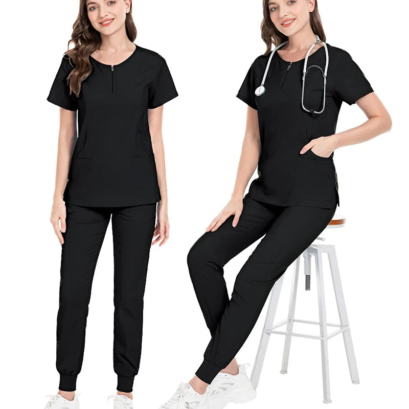 Surgical Uniforms Woman Scrub Set Medical Nurse Beauty Salon Workwear Clinical Scrubs Top + Pant Spa Doctor Nursing Tunic Suit