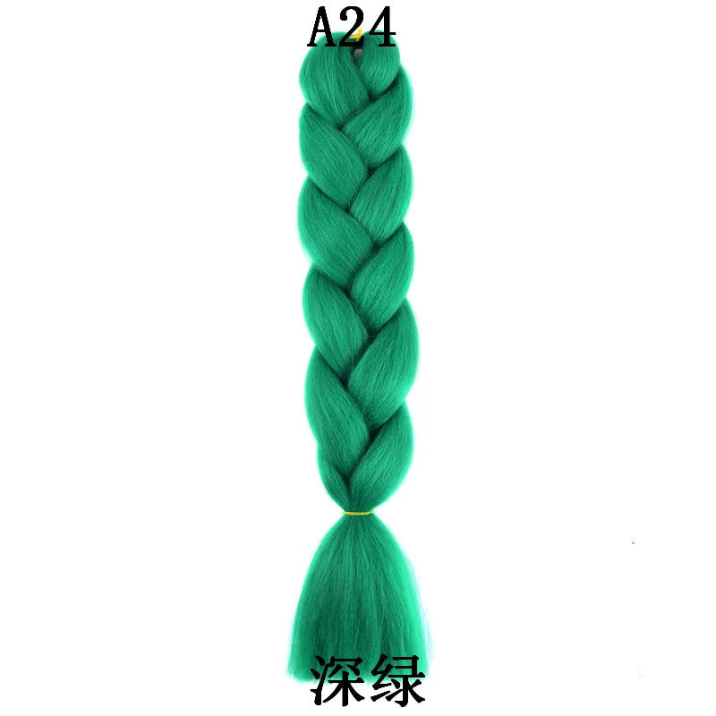 Synthetic 1Pcs 24inch 100g Braiding Hair Box Braids Colorful Twist Braiding Hair Extensions Synthetic Crochet Braiding