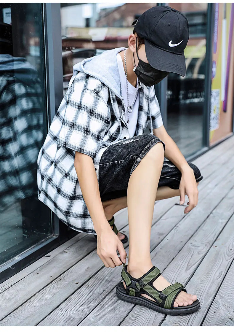 Vanmie Sandal Men 2023 Summer Sandals for Men Leisure Beach Sandals Male Summer Shoes Lightweight Outdoor Casual Shoes