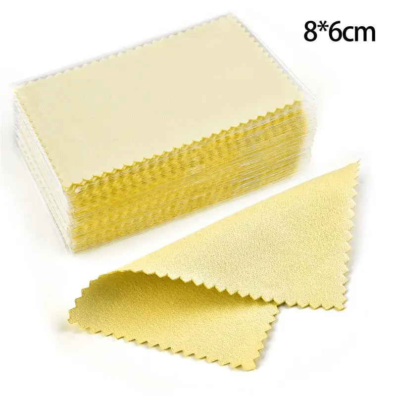 50Pcs Polish Polishing Cloth Silver Color Cleaning Polishing Cloth Soft Clean Wipe Wiping Cloth For Silver Gold Jewelry Tool