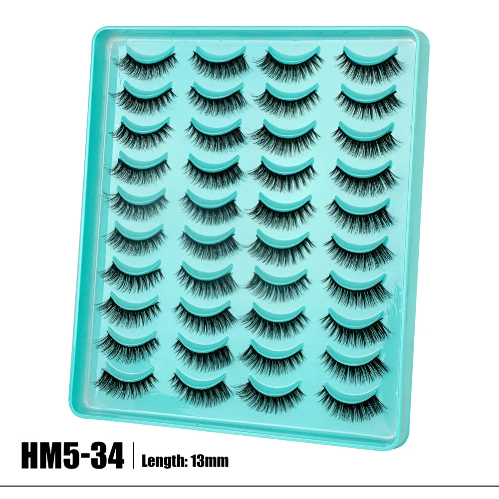 2 Style 20 Pairs Eyelash 3D Natural Mink False Eyelashes Makeup Fake Eye Lashes Faux Cilios Make Up Beauty Tools Wholesale