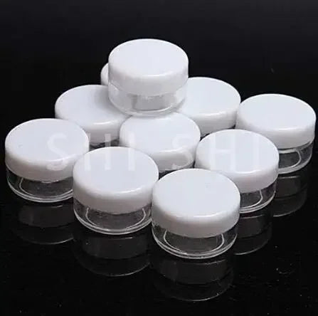 10pcs Make Up Jar Cosmetic Sample Empty Container Plastic Round Lid Small Bottle Eyeshadow Cream Travel Pot 2g 3g 5g 10g 15g 20g