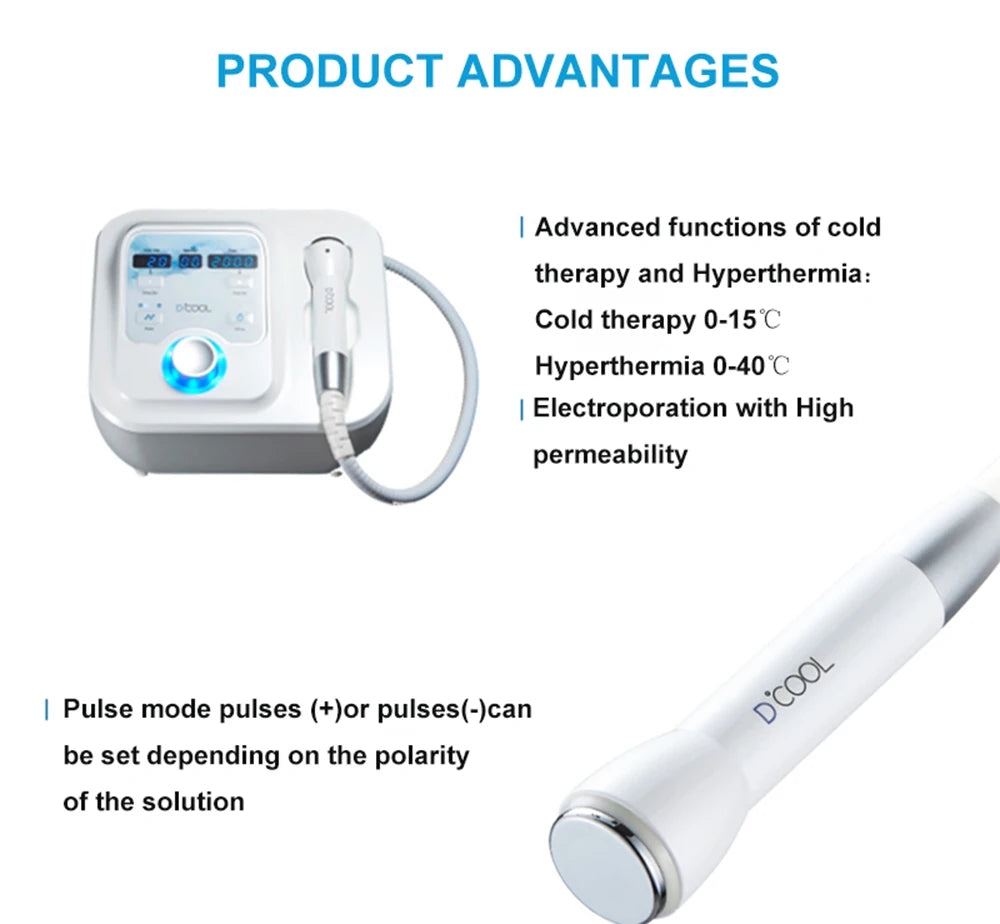 2024 NEW Dcool Portable Cool + Hot + EMS For Skin Tightening Anti Puffiness Facial Electroporation Machine Beauty Device