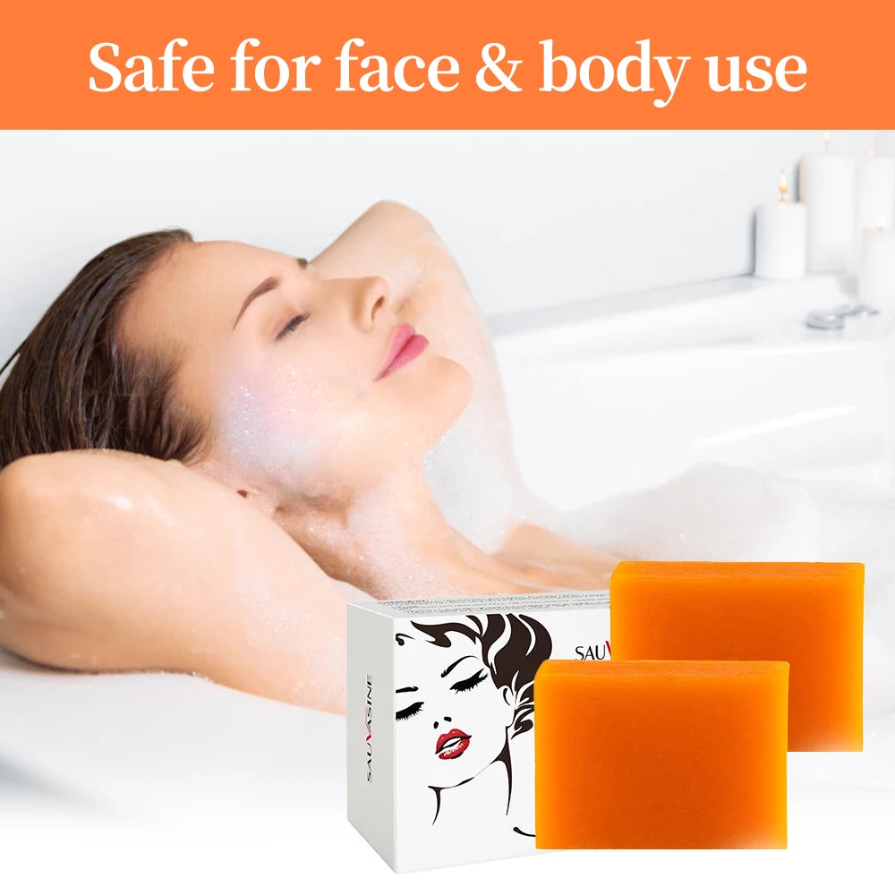 2Pcs Handmade Kojic Acid Soap Natural Mild Non-irritating Brightening Skin Exfoliator Body Face Cleansing Whitening Soap