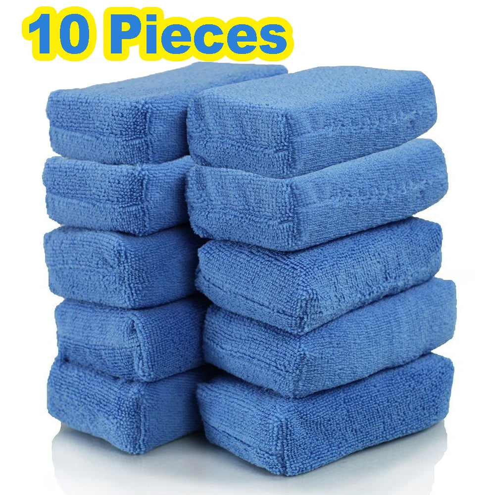1/10Pcs Car Wax Applicator Pads Microfibre Polishing Sponges Soft Auto Detailing Waxing Sponge Cleaning Foam Car Paint Care Pad Viralgem Store