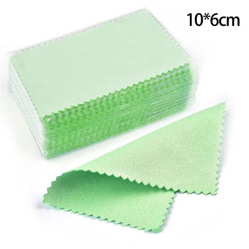 50Pcs Polish Polishing Cloth Silver Color Cleaning Polishing Cloth Soft Clean Wipe Wiping Cloth For Silver Gold Jewelry Tool