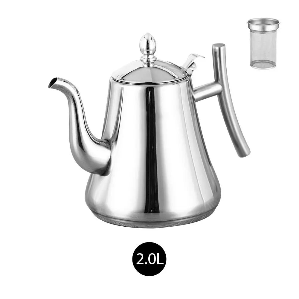 1.0L/1.5L/2.0L Tea Kettle Stainless Steel Teapot Removable Infuser for Loose Flower Tea Coffee Stovetop Safe Water Kettle Viralgem Store