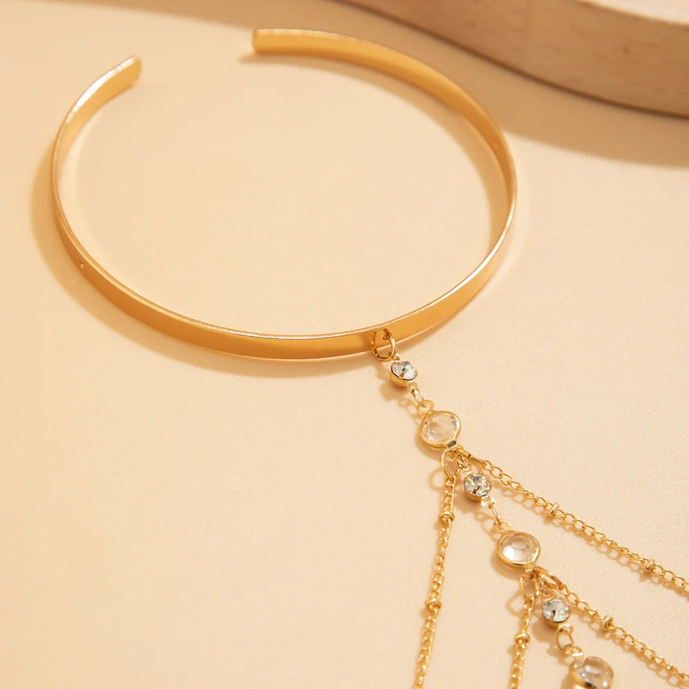 Trendy Arm Jewelry Fashion Sexy Multi-layered Rhinestone Chain Tassel Upper Arm Bracelet Armlet Armband Women Accessories Viralgem Store